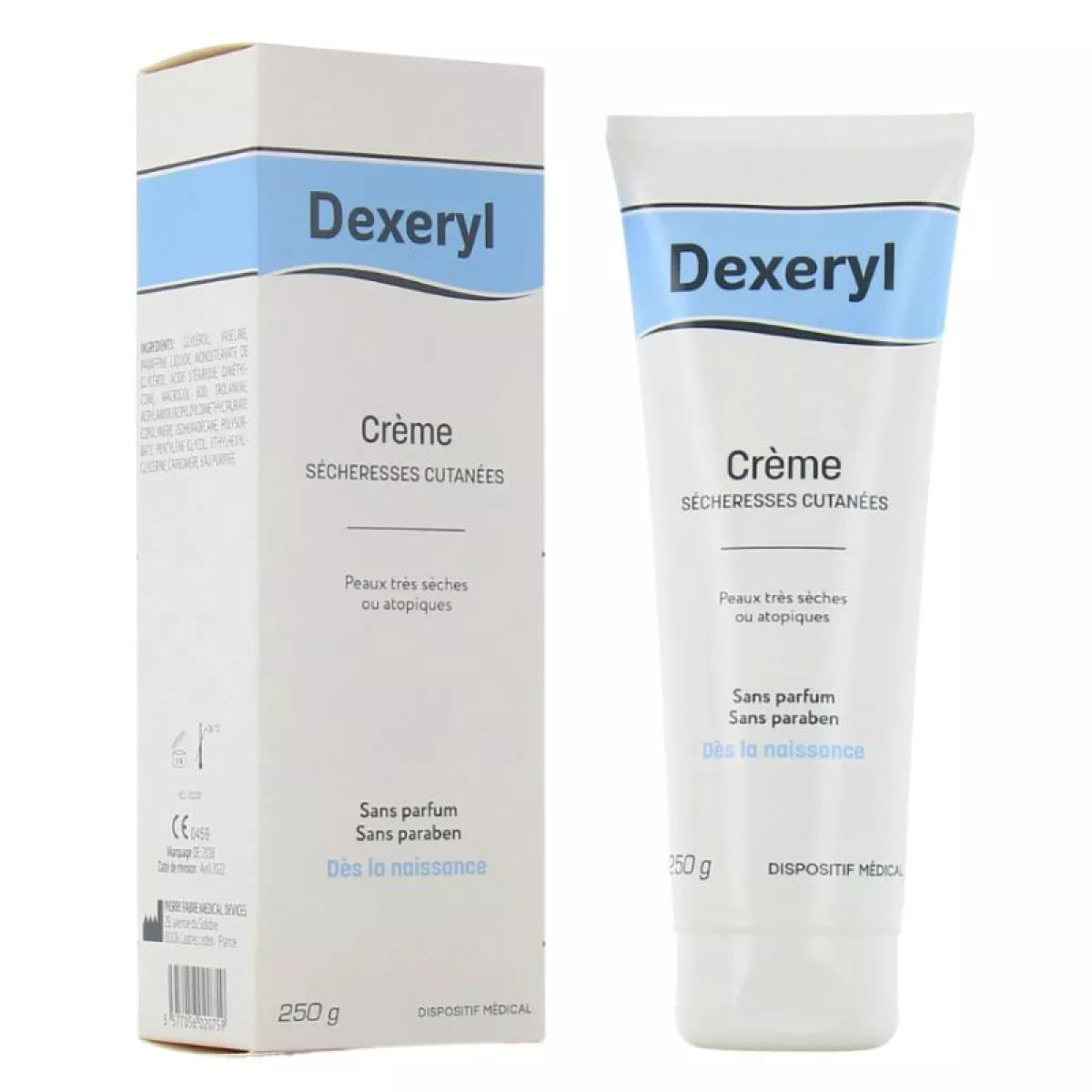 Dexeryl Cream - for dry or atopic skin, fragrance free, 250 ml
