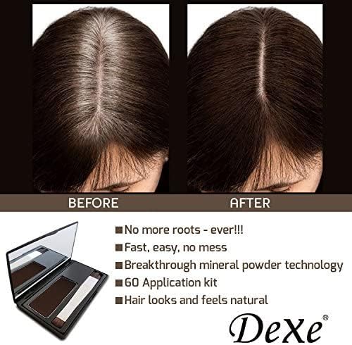 Dexe Root Cover Up & Touch Up, 6gm - Istantly cover greys highlights and water-sweat-resistant root concealer (Black) PACK OF 2