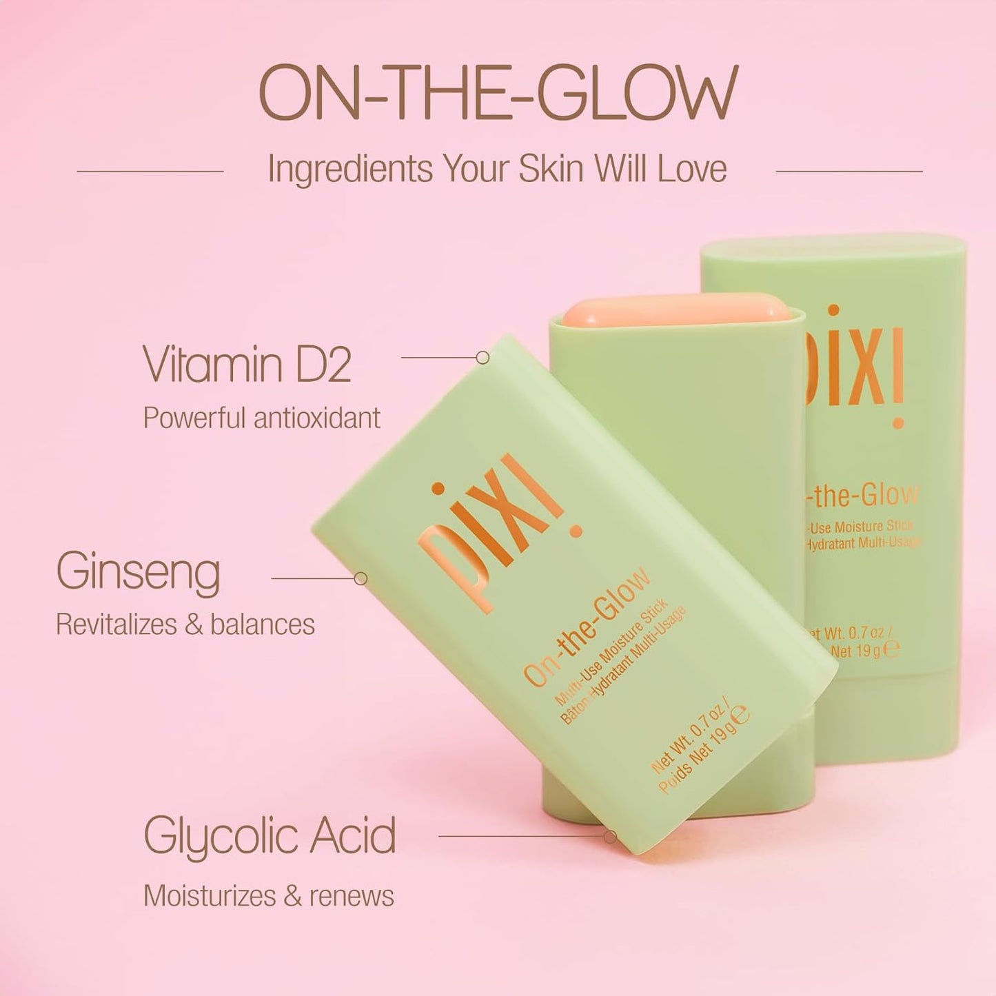 Pixi Beauty, Skintreats, On-the-Glow, Multi Use Moisture Stick, 19 g