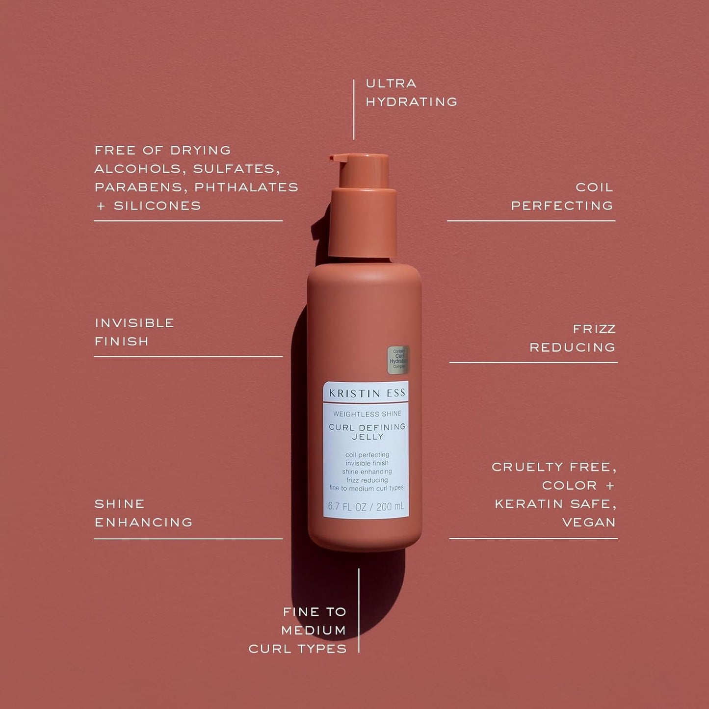Kristin Ess Weightless Shine Curl Defining Jelly, 200 ml