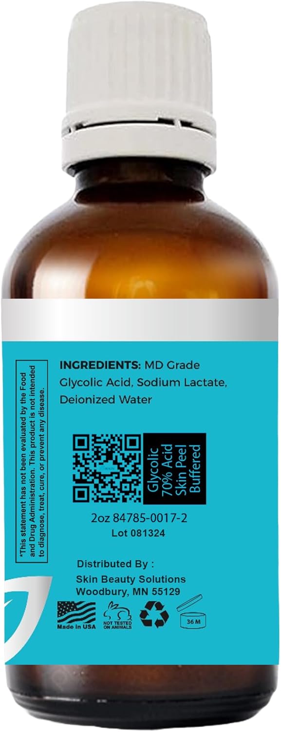 Skin Beauty Solutions GLYCOLIC Acid Peel 70% Chemical Peel - BUFFERED 30 ml