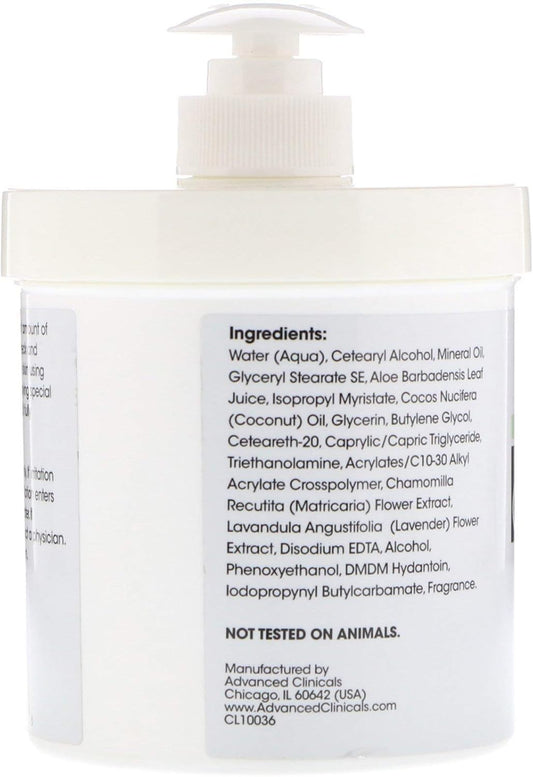 Advanced Clinicals Coconut Oil Moisturizing Cream 454g