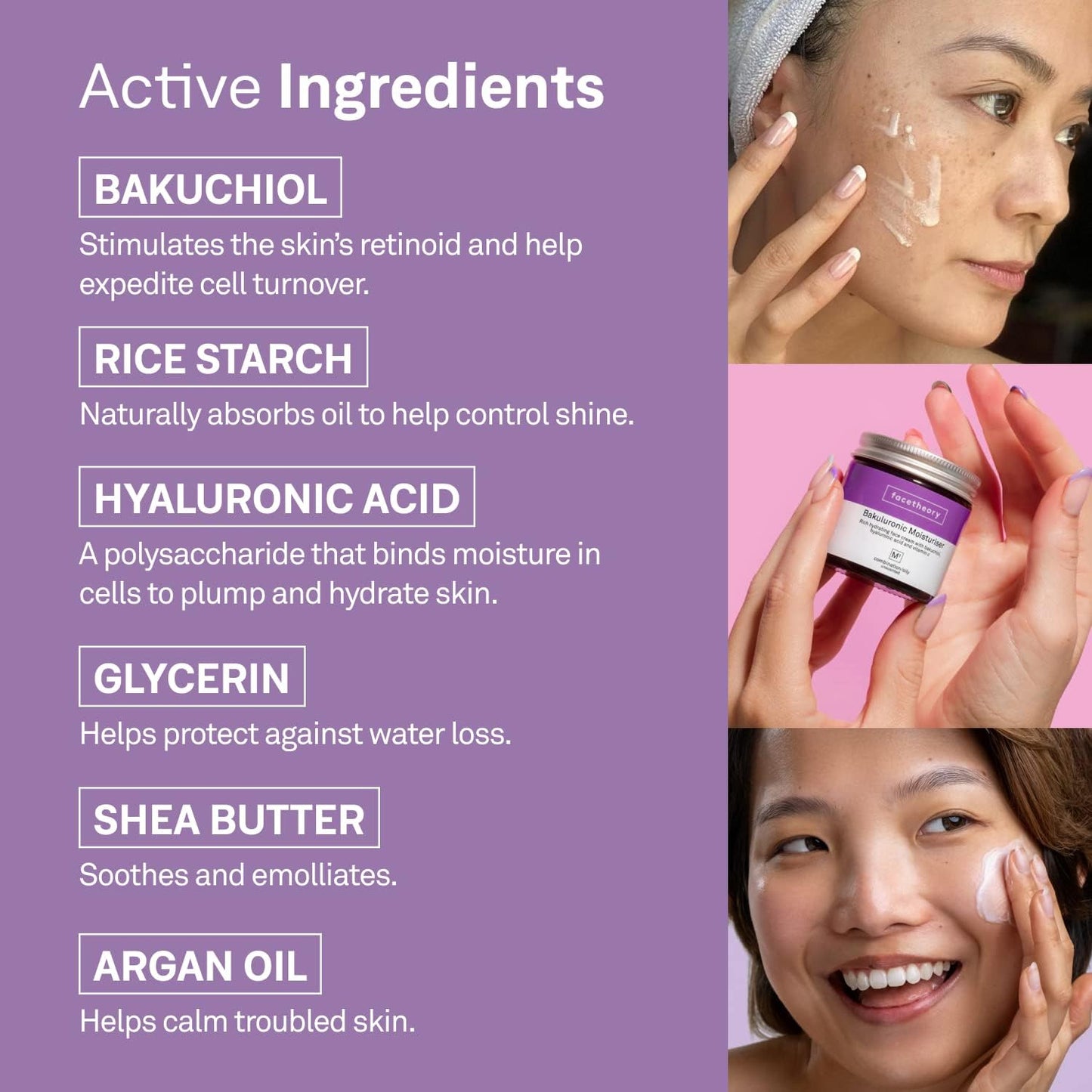 facetheory Bakuluronic Moisturiser M1 - Face Cream with Vitamin C, Bakuchiol, Vegan and Cruelty-Free, 50 ml