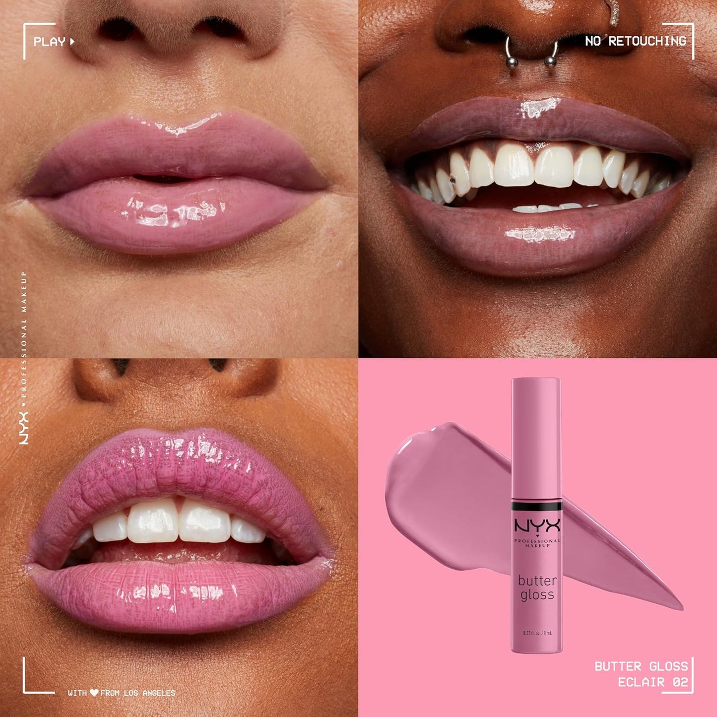 NYX PROFESSIONAL MAKEUP Butter Gloss, Eclair 02, 8 ml