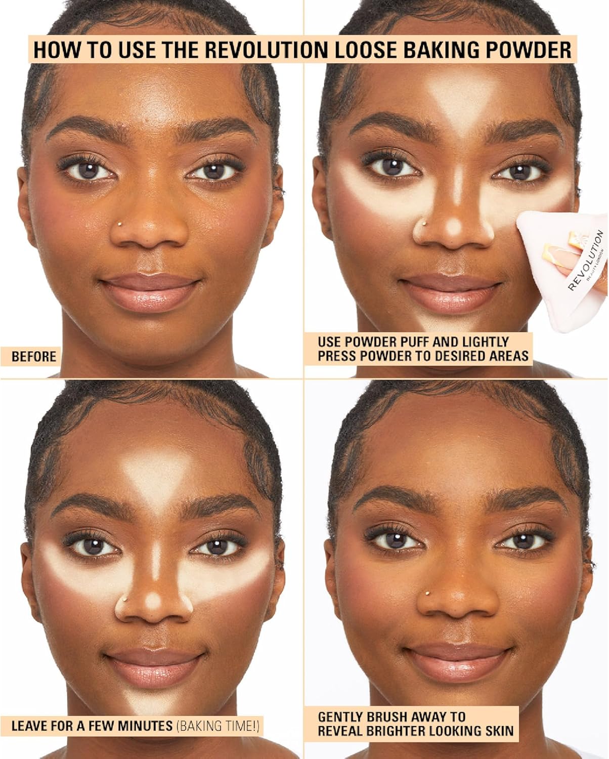 Revolution Beauty London Makeup Lace Baking Powder, Pink Beige