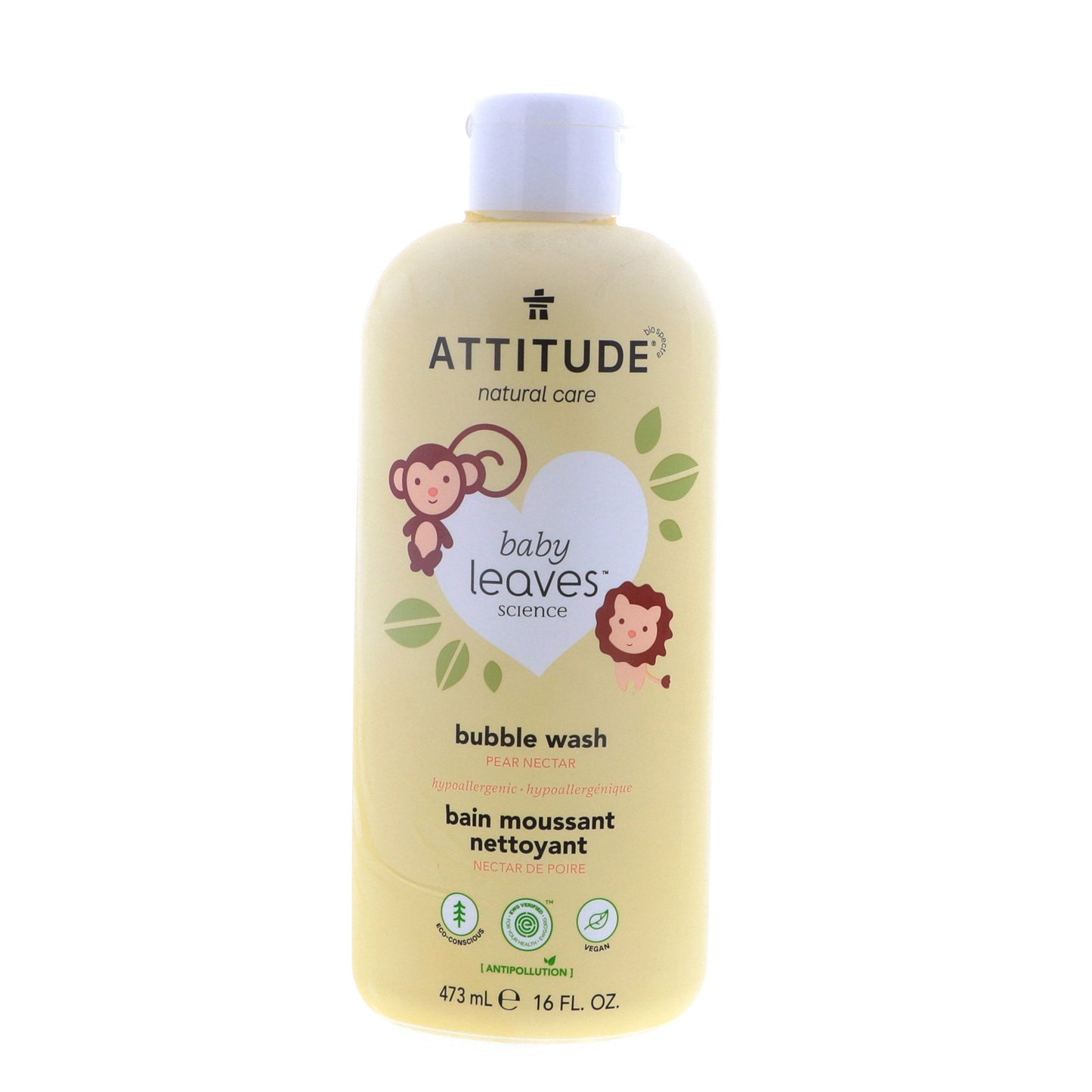 Attitude Baby Leaves Bubble Wash, Pear Nectar, 473 ml