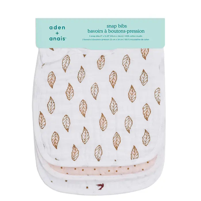 Aden + Anais Classic Muslin Snap Bibs (Leaves)
