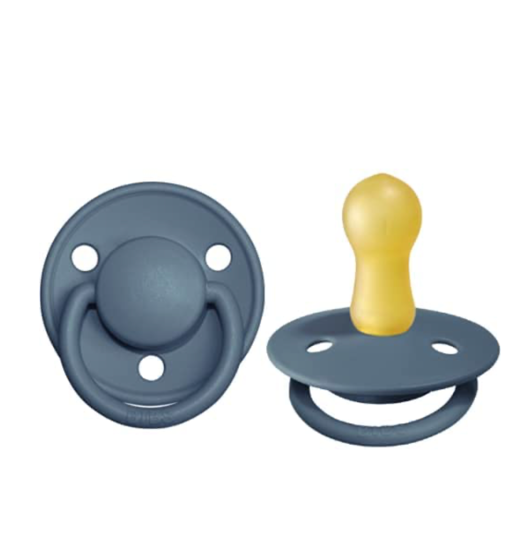 BIBS Baby Pacifier De Lux Latex, Size 2 (6-18 months old), Petrol