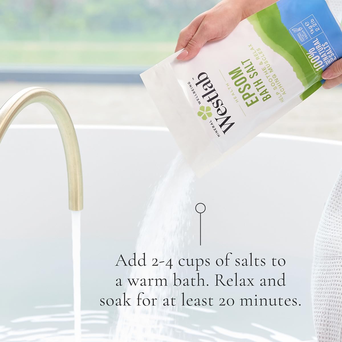 Westlab 100% Pure Reviving Epsom Salt, 1 Kg