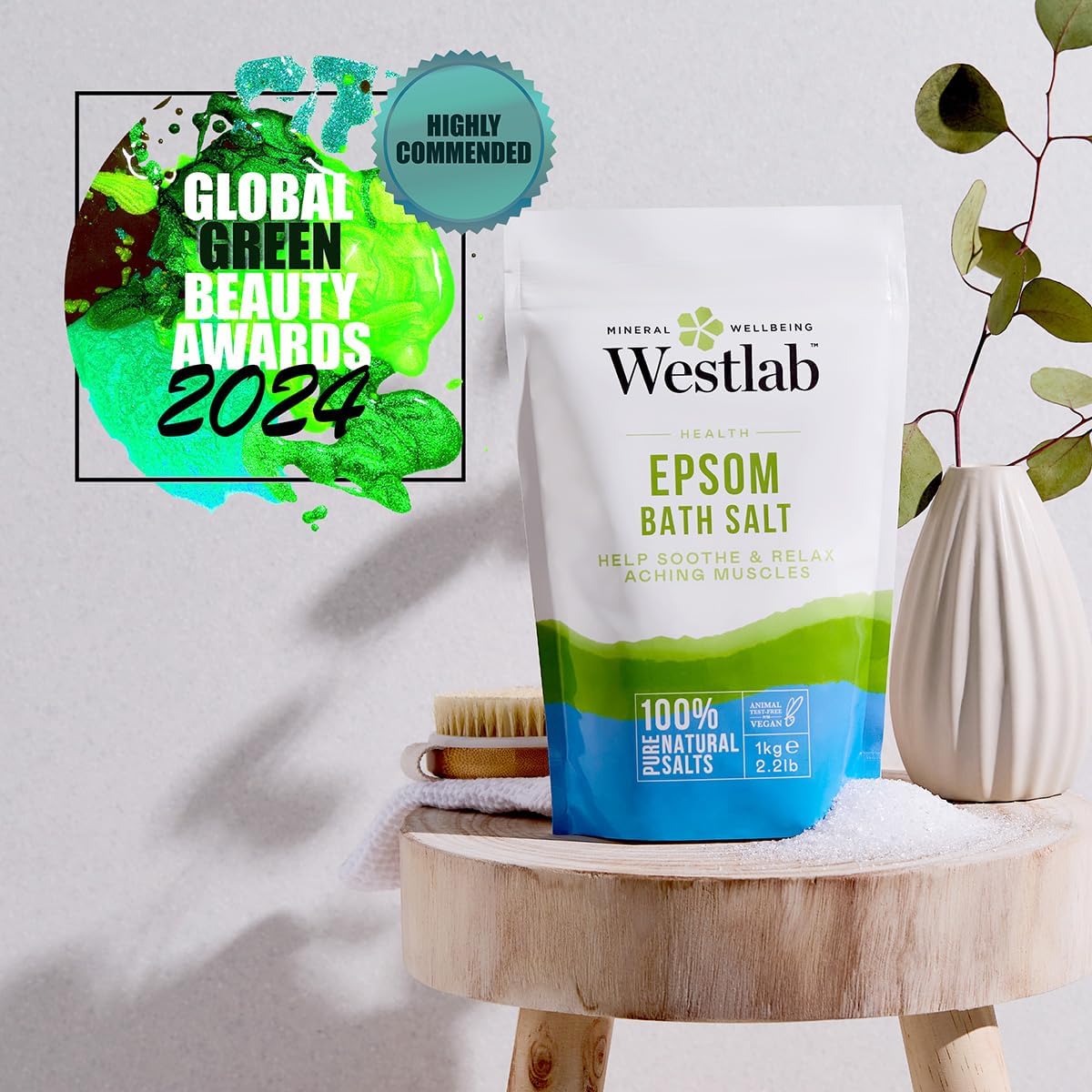 Westlab 100% Pure Reviving Epsom Salt, 1 Kg
