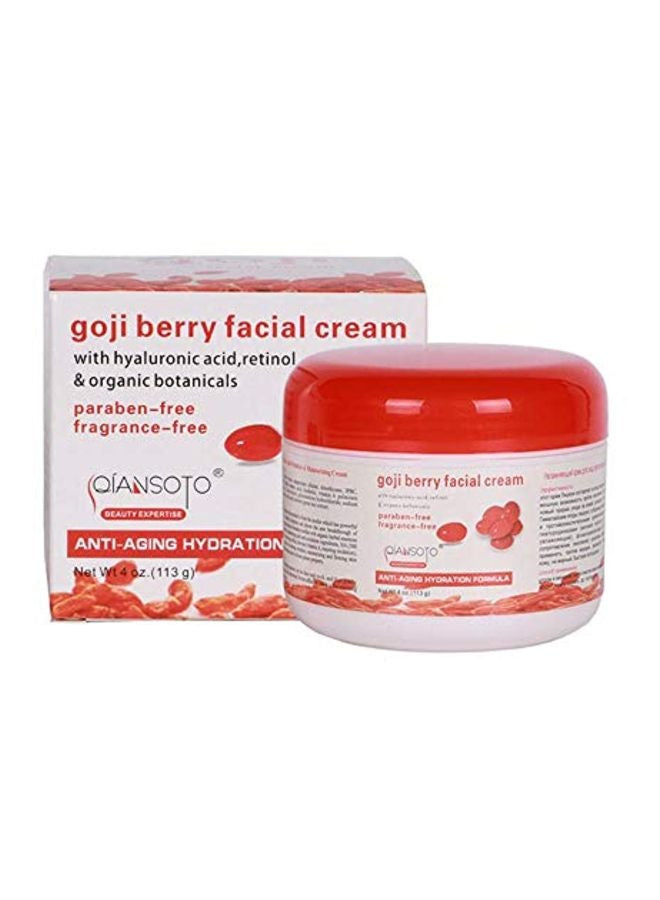 Qiansoto Goji Berry Facial Cream, with hyaluronic acid, retinol & organic botanicals, 113 g