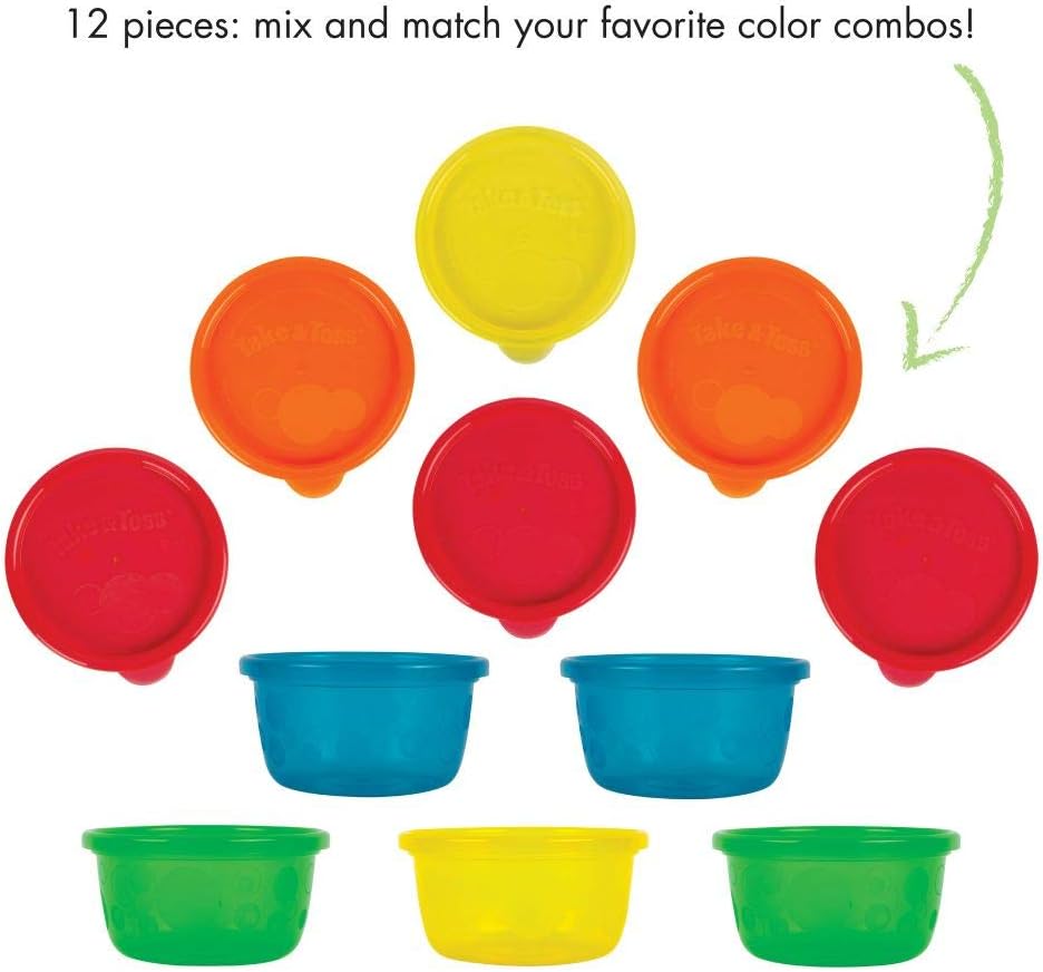 The First Years -Take & Toss 8 Oz Toddler Bowls With Lids (Pack of 6)