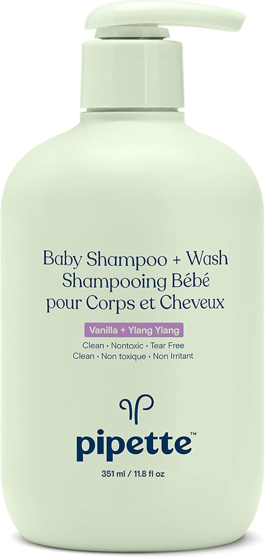 Pipette Baby Shampoo and Body Wash - Vanilla + Ylang Ylang, 351 ml