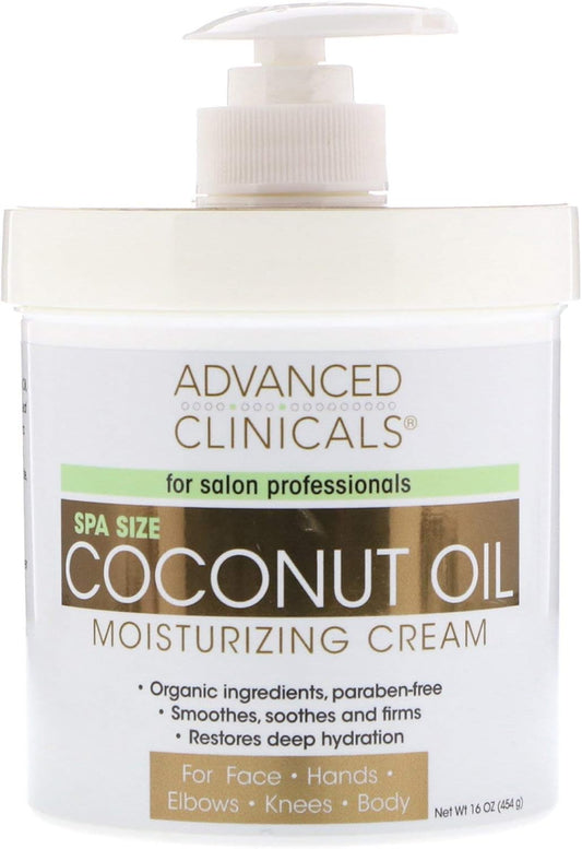 Advanced Clinicals Coconut Oil Moisturizing Cream 454g