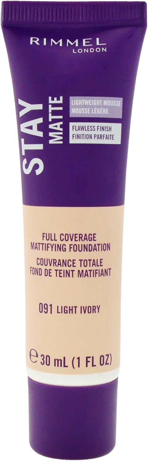 Rimmel London Stay Matte Liquid Mousse Foundation, 091 Light Ivory 30ml