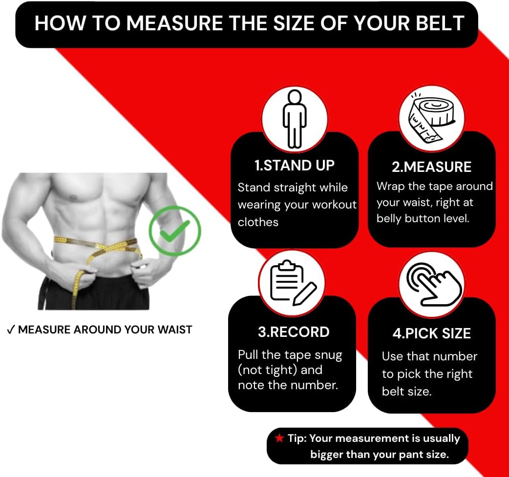 Aurion Genuine Leather Pro Weight Lifting Belt for Men and Women Durable Comfortable & Adjustable with Buckle, Stabilizing Lower Back Support for Weightlifting, Medium