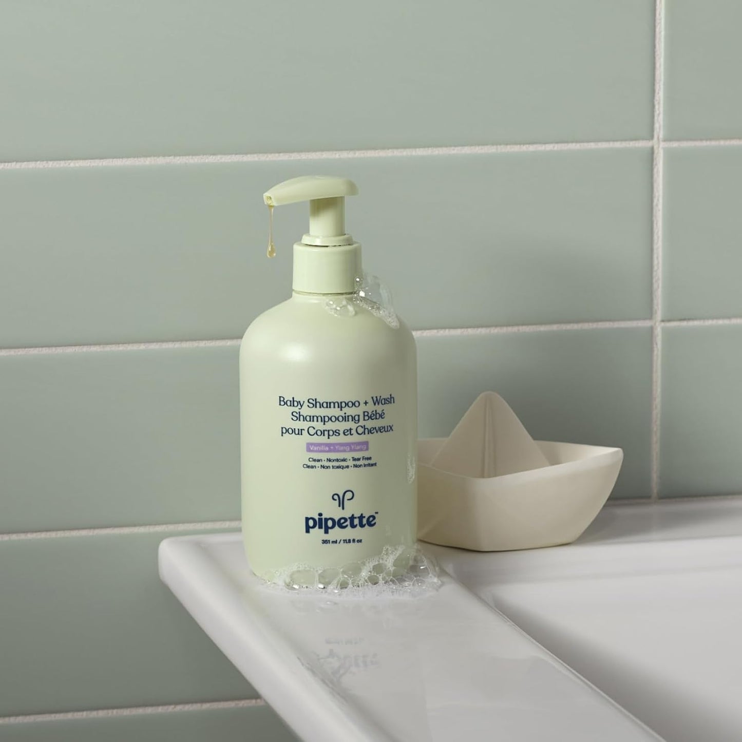 Pipette Baby Shampoo and Body Wash - Vanilla + Ylang Ylang, 351 ml