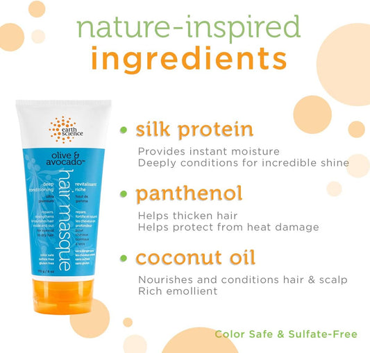 EARTH SCIENCE - Olive & Avocado Deep Conditioning Hair Masque