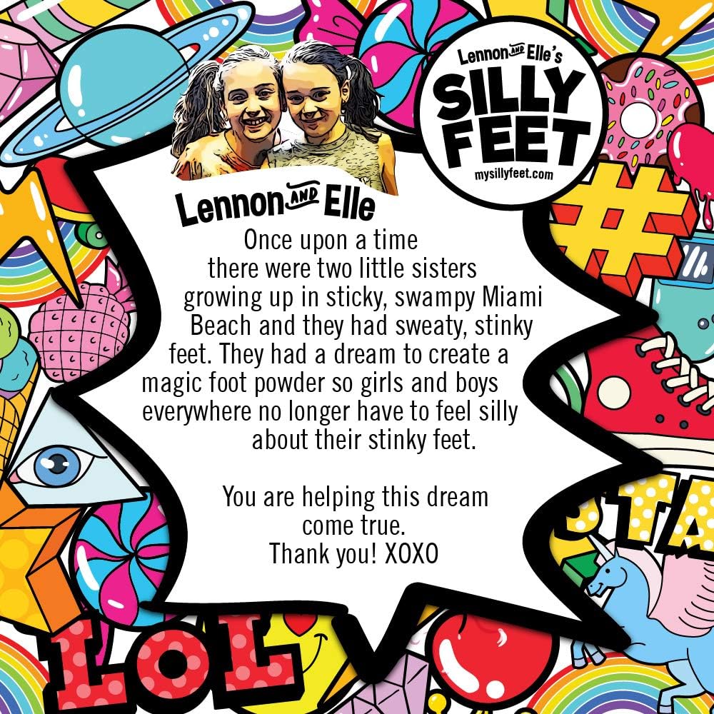 Silly Feet Magic Shoe Deodorizer Powder, Bubble Gum, 226.8 g