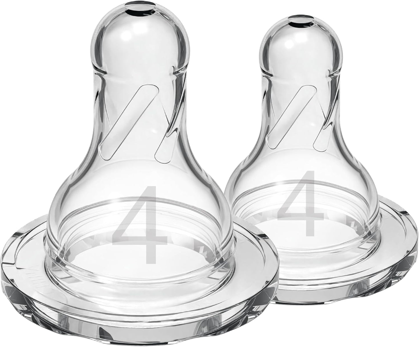 Dr Brown's Natural Flow Level 4 Narrow Nipple (Clear, 9 m) -Set of 2