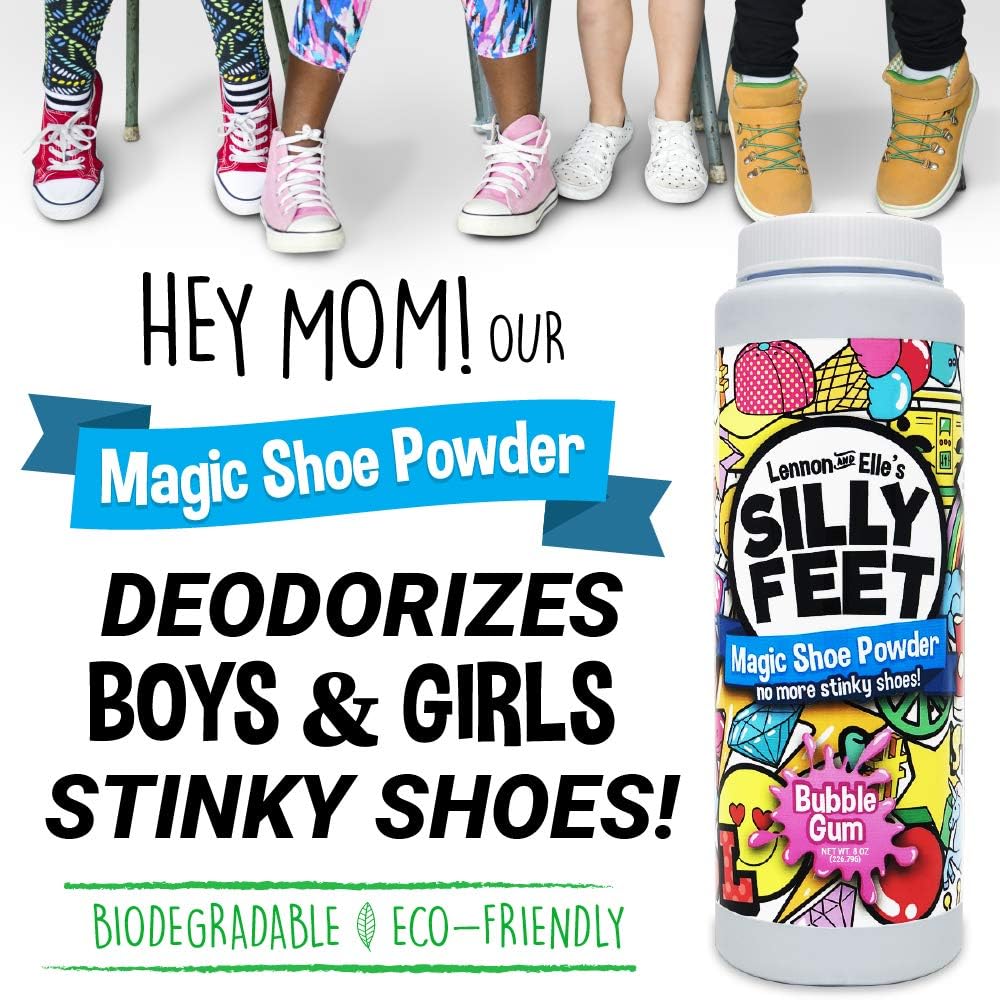 Silly Feet Magic Shoe Deodorizer Powder, Bubble Gum, 226.8 g