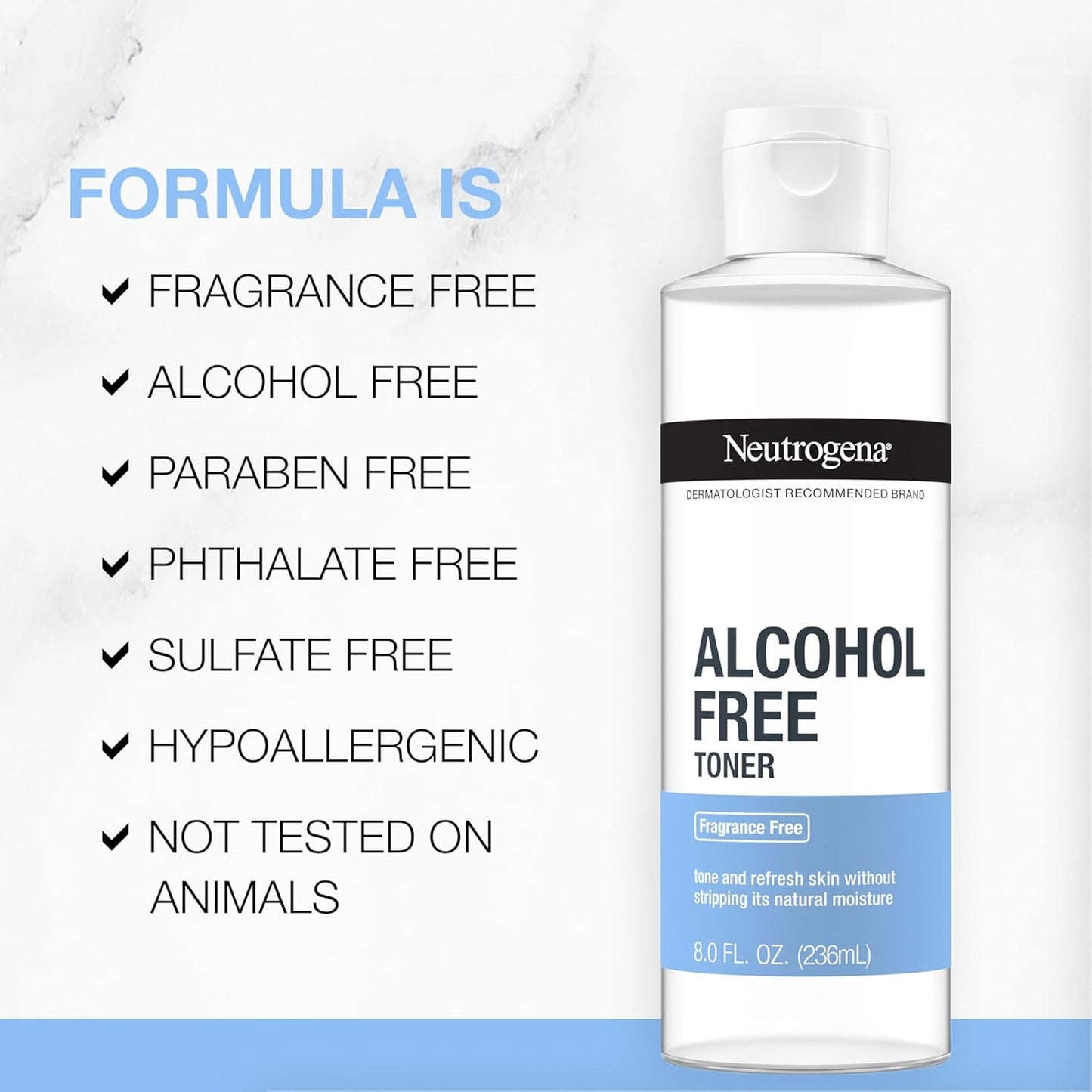 Neutrogena Alcohol-Free Gentle Daily Fragrance-Free Face Toner, 236 ml