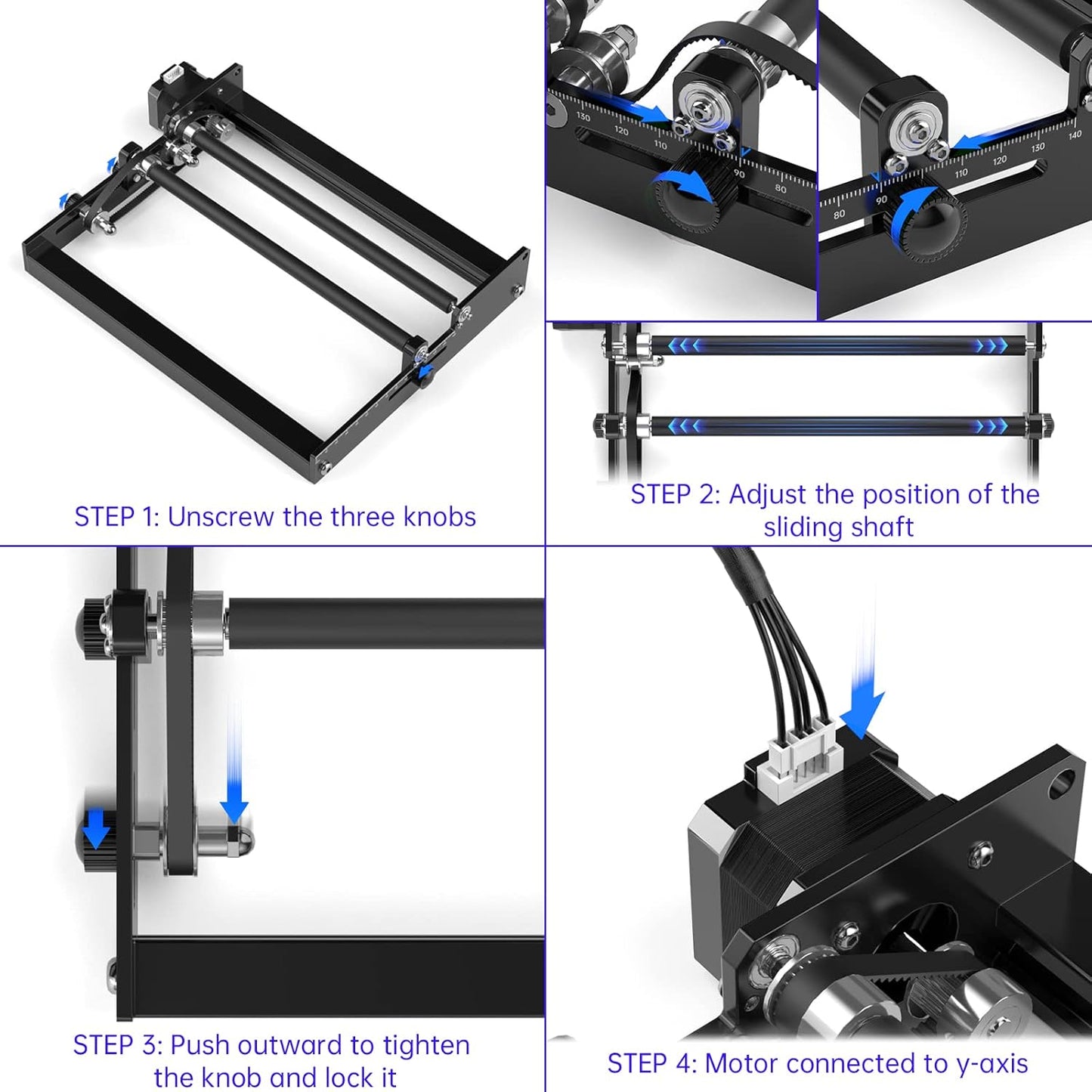 SCULPFUN Engraving Roller, Y Axis Rotary Roller for Engraving Cylindrical Object Cans