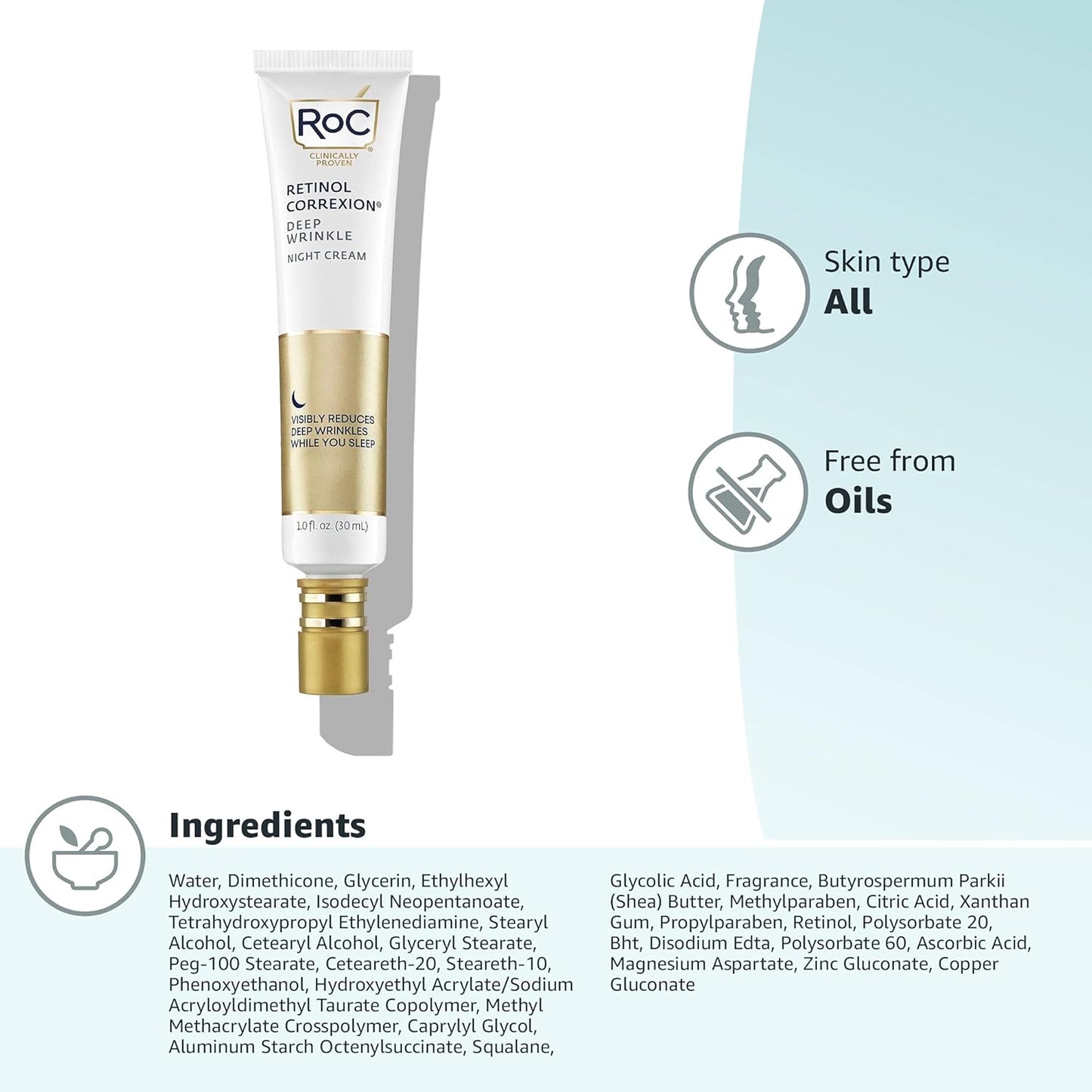 Roc Retinol Correxion Deep Wrinkle Night Cream, 30 ml