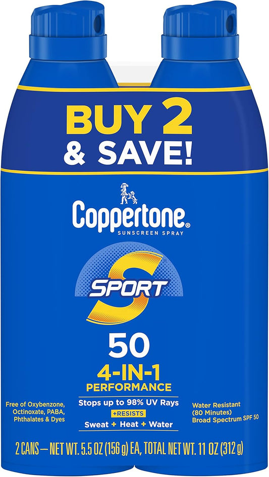 Coppertone Sport 4in1 Performance SPF 50, 2 x 156 g (Total 312 g)