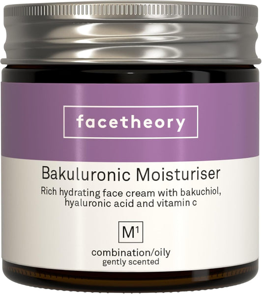 facetheory Bakuluronic Moisturiser M1 - Face Cream with Vitamin C, Bakuchiol, Vegan and Cruelty-Free, 50 ml