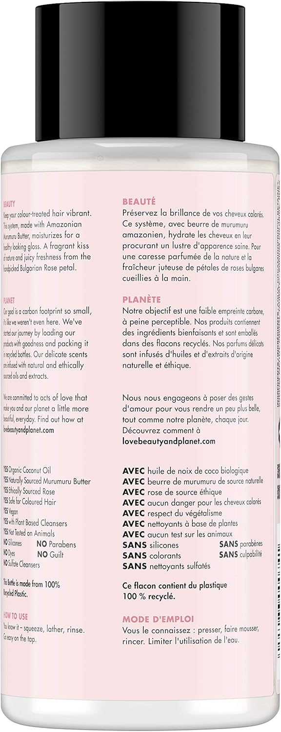 Love Beauty and Planet, Muru Muru butter & Rose Blooming Colour Shampoo, 400 ml