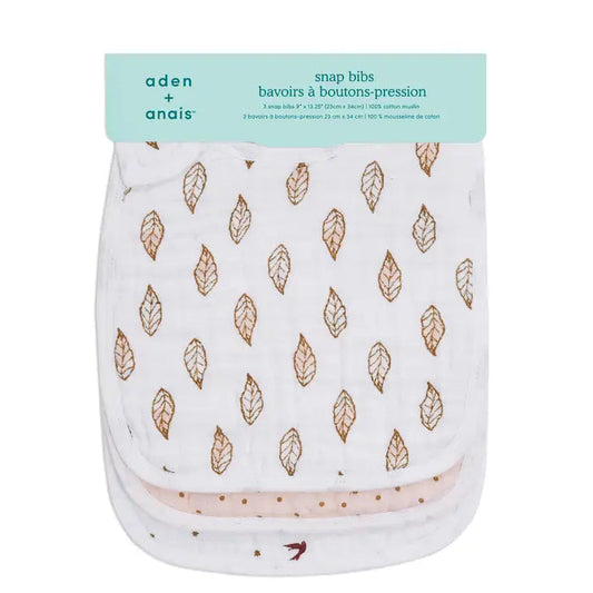 Aden + Anais Classic Muslin Snap Bibs (Leaves)
