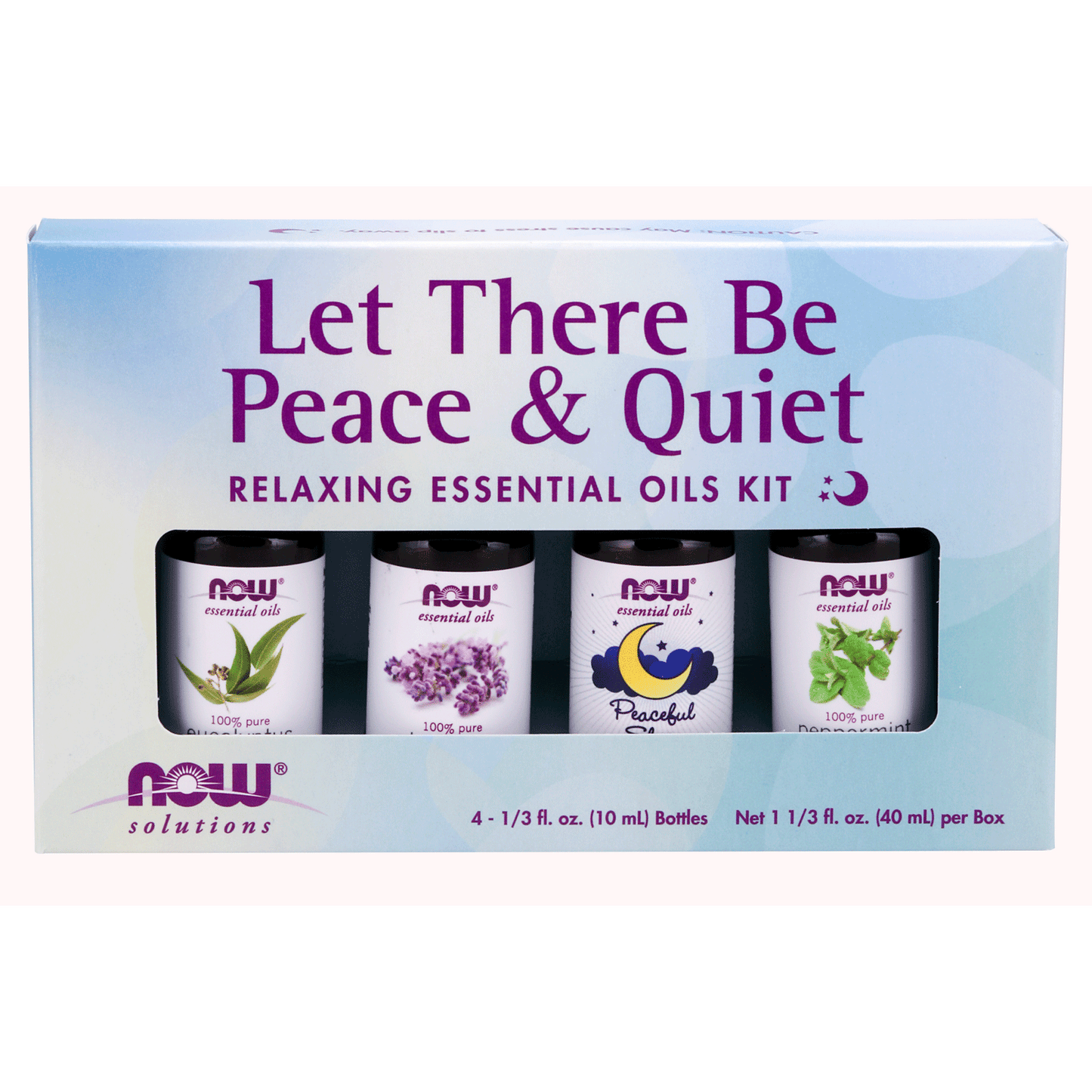 NOW Solutions Let There Be Peace & Quiet, Relaxing Essential Oil Kit, Set Of 4 X 10 Ml