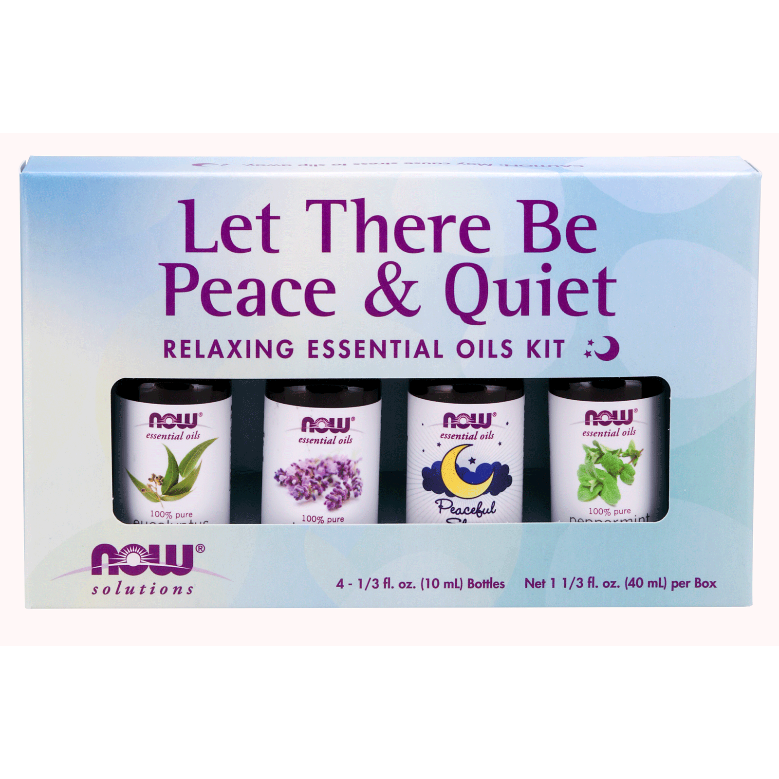 NOW Solutions Let There Be Peace & Quiet, Relaxing Essential Oil Kit, Set Of 4 X 10 Ml