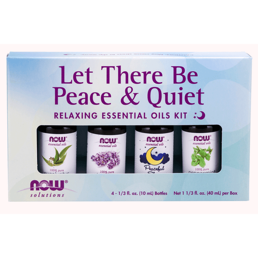 NOW Solutions Let There Be Peace & Quiet, Relaxing Essential Oil Kit, Set Of 4 X 10 Ml