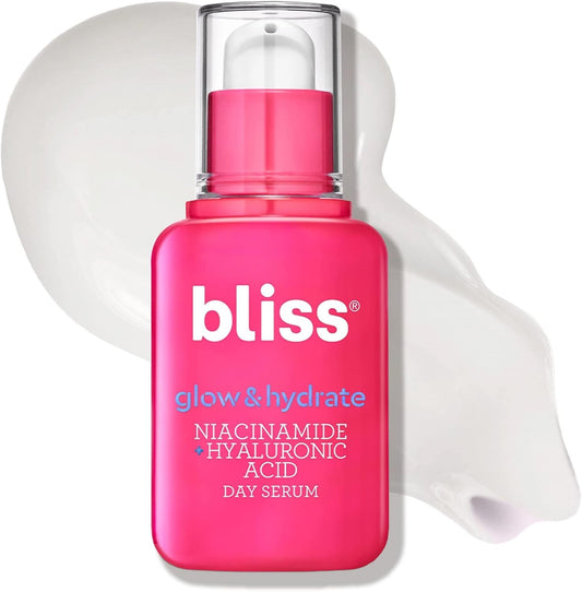 Bliss Glow & Hydrate Day Serum, Replenishing & Hydrating Face Serum with Niacinamide, Hyaluronic Acid & Vitamin E, Vegan & Cruelty-Free, 30ml