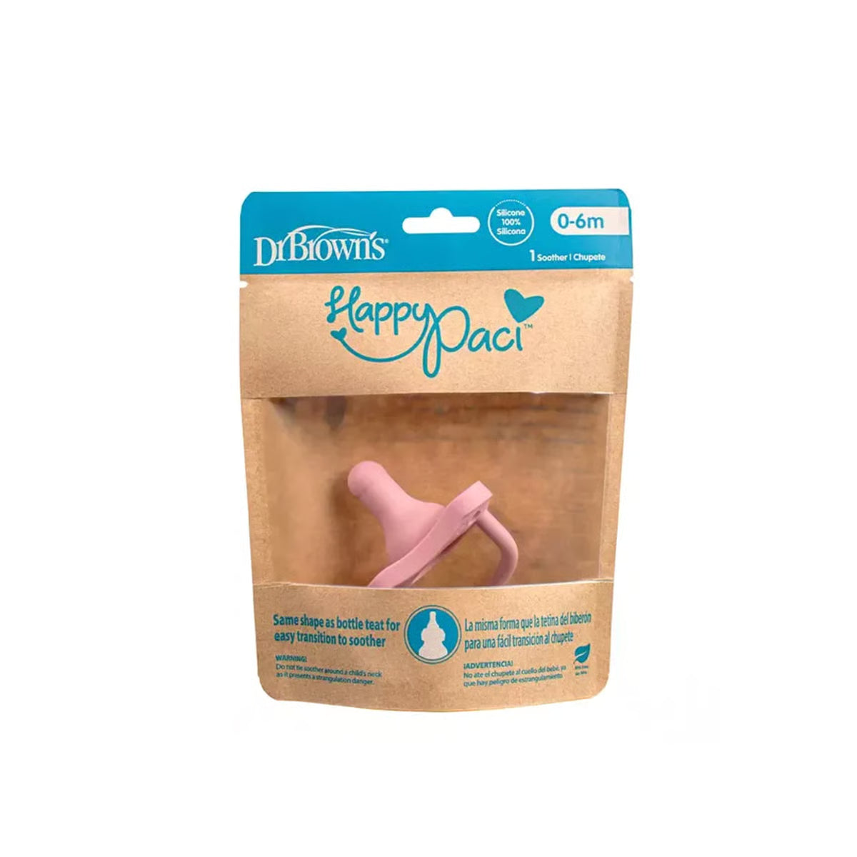 Dr. Brown’s HappyPaci Silicone Pacifier 0-6m, Pink